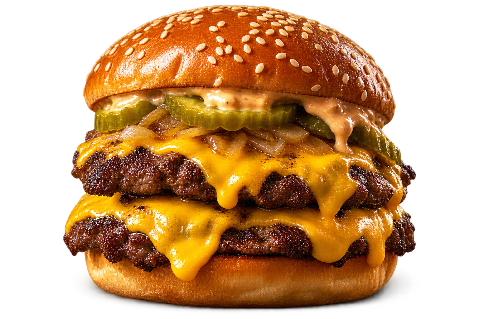 Saftiger Tasty Burger mit Beef und Cheddar